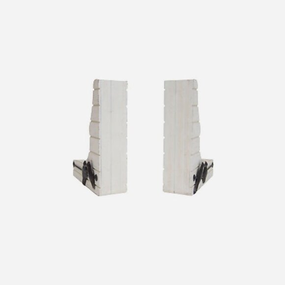 Birds on a Wire Bookends – Rustic White Wood & Metal Set of 2 - Picture 4 of 10